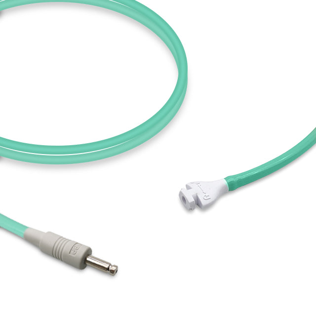 A green neonate air hose with a single tube, 3.0 meters in length, with a connector on one end.