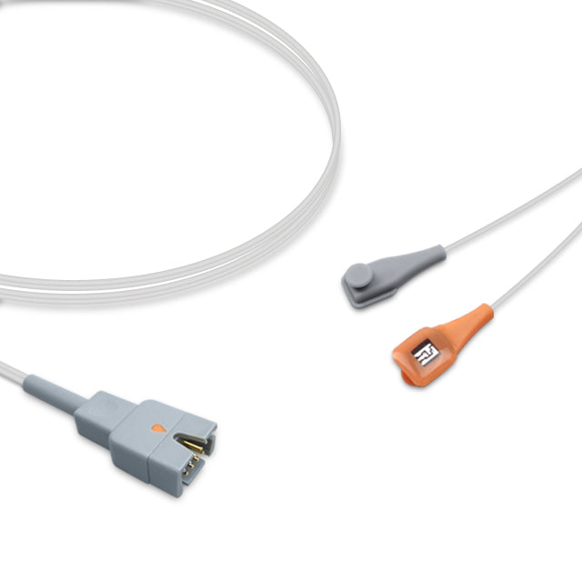 An image showing a compatible replacement sensor for the Masimo SpO2 sensor, featuring a grey connector and multi-Y configuration.