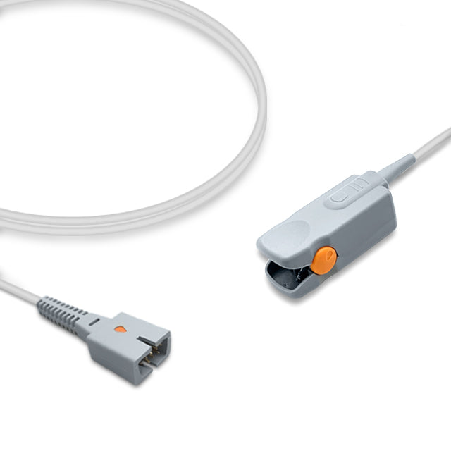 A Nellcor SpO2 Sensor DS100A, which includes an adult finger clip and a 1.0 meter cable.