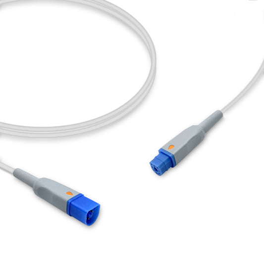 A compatible Philips SpO2 adapter cable with blue connectors on both ends, designed for use with Philips sensor devices.