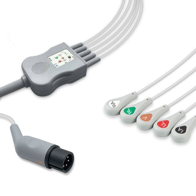Reusable 5-Lead ECG Cable AHA 2.5m | EC-5001S-A