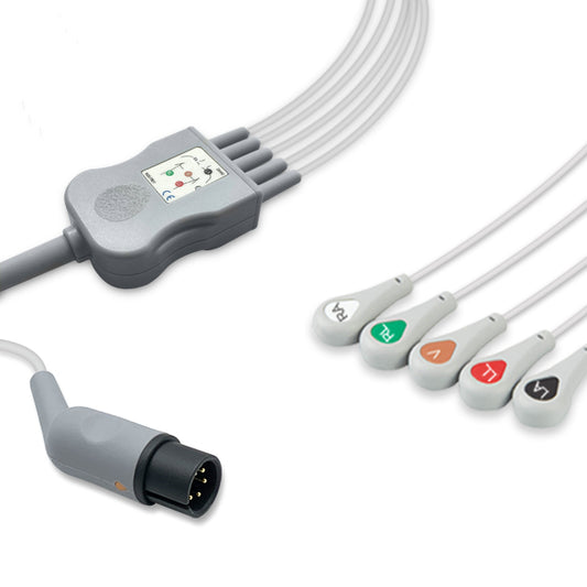 Reusable 5-Lead ECG Cable AHA 2.5m | EC-5001S-A